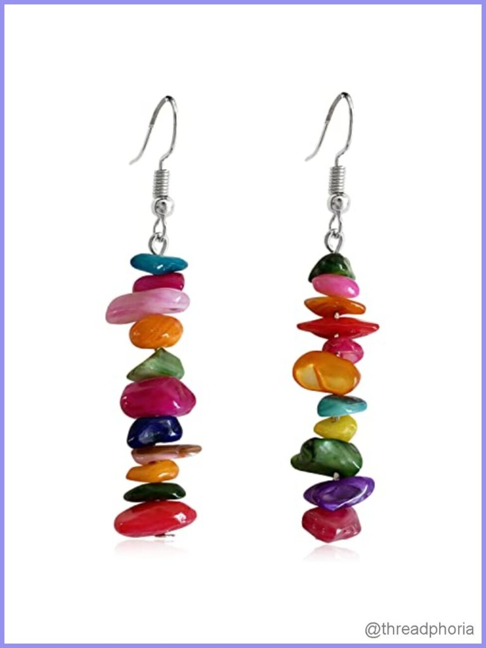 Handmade Bohemian Crystal Quartz Dangle Earrings Natural Chakra Stone Drop